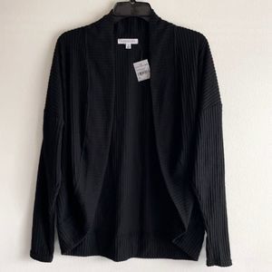 Socialite Cocoon Waffle Knit Black Cardigan